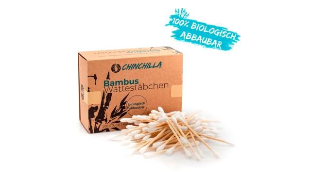 Chinchilla Wattestäbchen Aus Bambus Plastikfrei 200 Stück – Bild 3