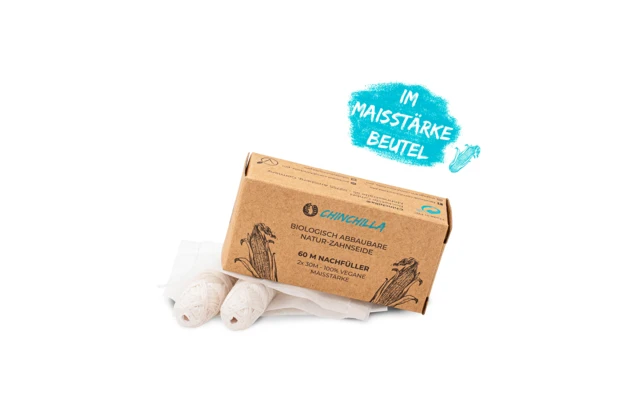 Chinchilla Vegane Zahnseide Nachfüller Plastikfrei 2 X 30 Meter – Bild 2