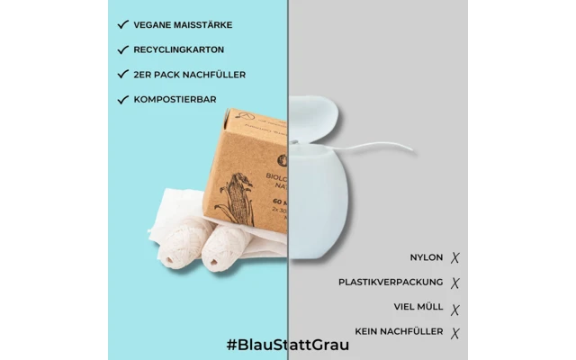 Chinchilla Vegane Zahnseide Nachfüller Plastikfrei 2 X 30 Meter – Bild 4